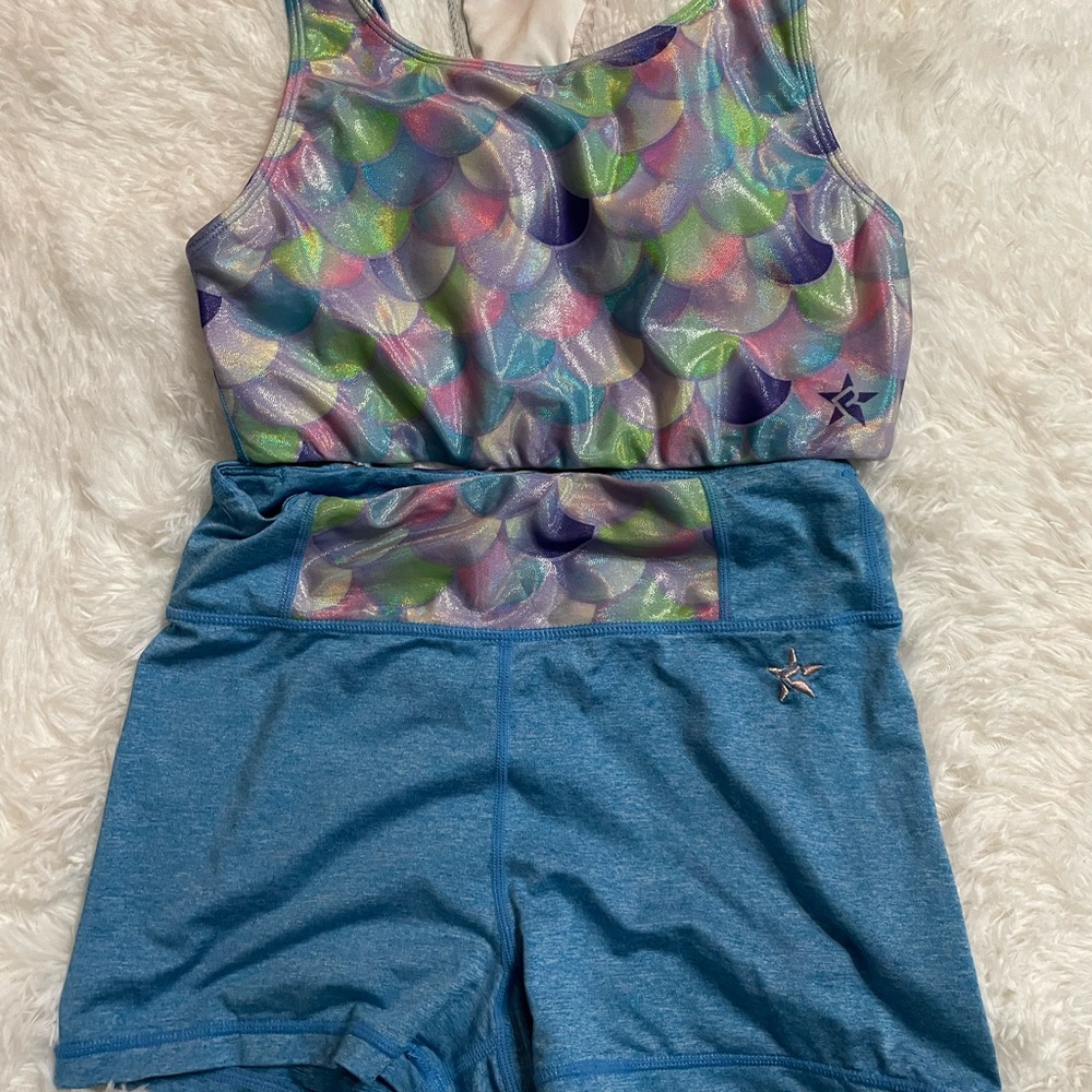 Rebel athletic cheer mermaid practice wear set Adult Small